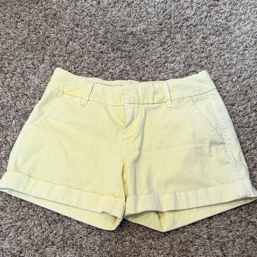 Dear John Pale Yellow Chino Roll-Cuff Shorts